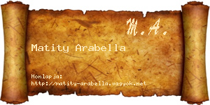 Matity Arabella névjegykártya